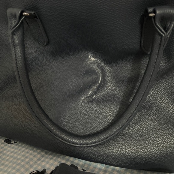 Polo by Ralph Lauren Red Parfum and Blue Leather Men's Duffel Bag - Picture 4 of 6